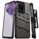 Samsung Galaxy S20 Ultra BOLT Series Holster with Kickstand and Tempered Glass Screen Protector - Gun Metal Gray/Black