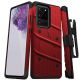Samsung Galaxy S20 Ultra BOLT Series Holster with Kickstand and Tempered Glass Screen Protector - Red/Black