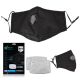Adult Fabric Mask with Filter Black - 3 Pieces