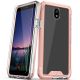 LG Aristo 4+/ Escape+ ION Series Triple Layer Hybrid Case with Tempered Glass Screen Protector - Rose Gold/Clear