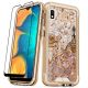 Samsung Galaxy A10e ION Series Triple Layer Hybrid Case with Tempered Glass Screen Protector - Gold Swirl