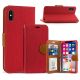 iPhone X/ Xs Leather Wallet Case Red
