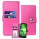 Moto G6 Play Leather Wallet Case Pink