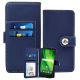 Moto G6 Play Leather Wallet Case Blue