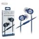 Stinger Deluxe Tangle-Free Cord Metal W/ Mic Stereo Earbuds Blue