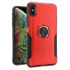 iPhone Xs Max Carbon Fiber Grip Ring Stent Case Red