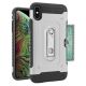 iPhone Xs Max Carbon Fiber Clip Kickstand Case Silver