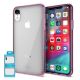 iPhone XR iLuv Vyneer Clear Case with Dual Material Pink